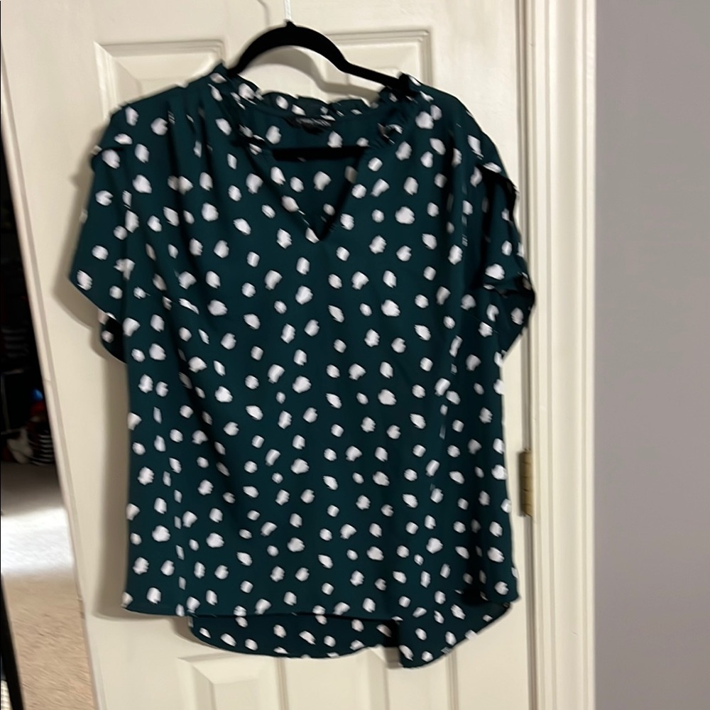 Dark green  Polka Dot Women's Top